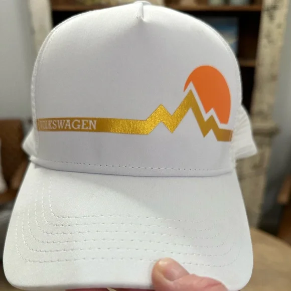 Volkswagen Snap Back White Mesh Trucker Baseball Hat - Picture 2 of 9